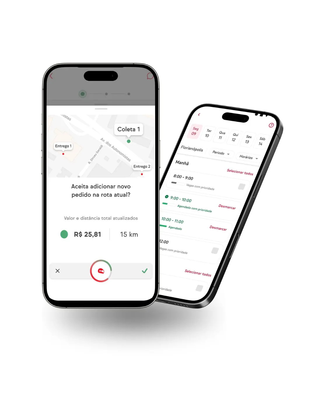 Telas do aplicativo iFood para Entregadores em Flutter